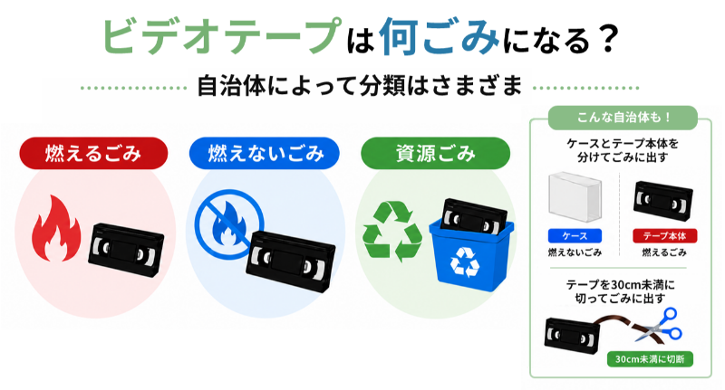 ビデオテープは何ごみになる？_燃えるごみ、燃えないごみ、資源ごみなど自治体によって分類はさまざま